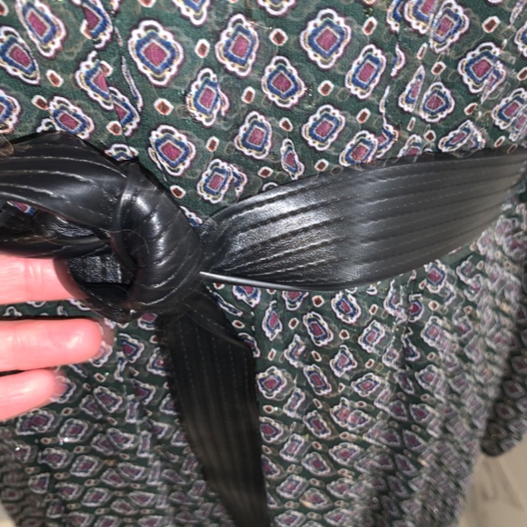 Calvin Klein Green Printed Metallic Midi Dress green Fall plus size 16 - Picture 7 of 14